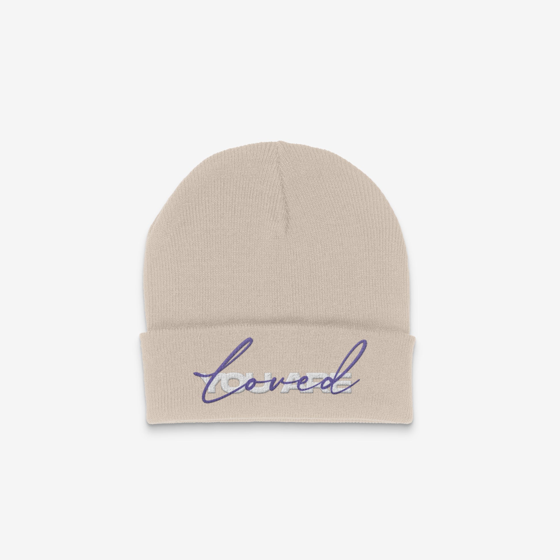 DMROZE 2.0 CUFF BEANIES (PURPLE EMBROIDERY)
