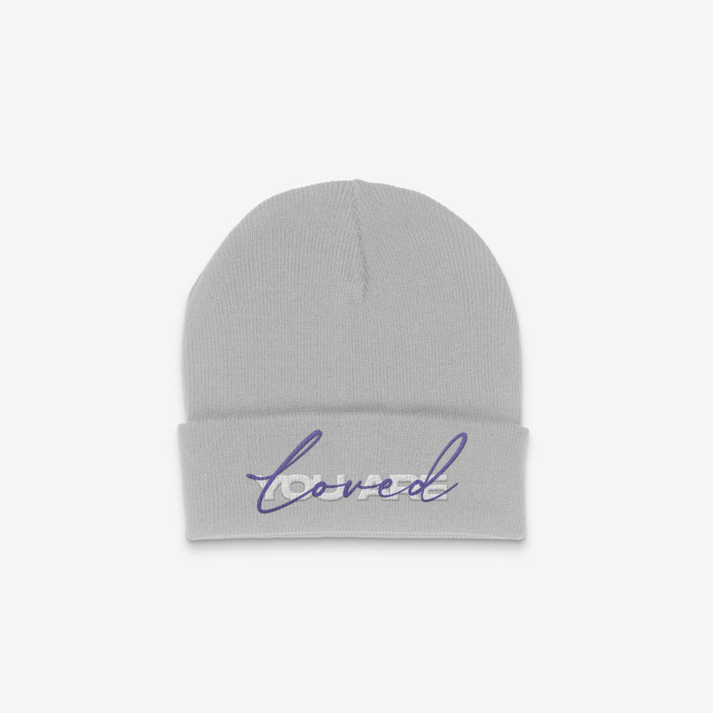 DMROZE 2.0 CUFF BEANIES (PURPLE EMBROIDERY)