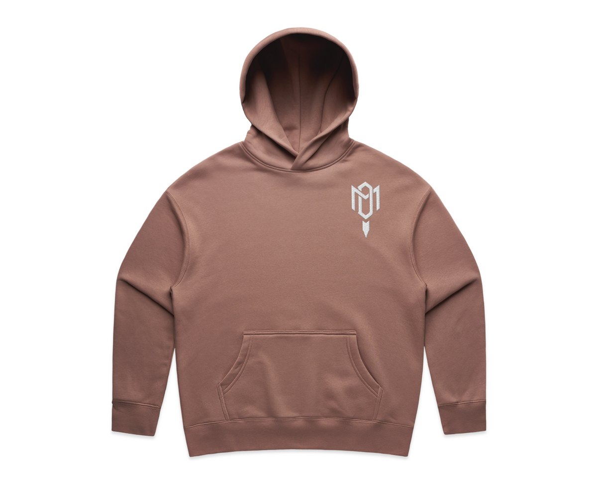 DMROZE 2.0 WOMEN'S HOODIES brown cotton blend pullover with embroidered logo on chest and kangaroo pocket