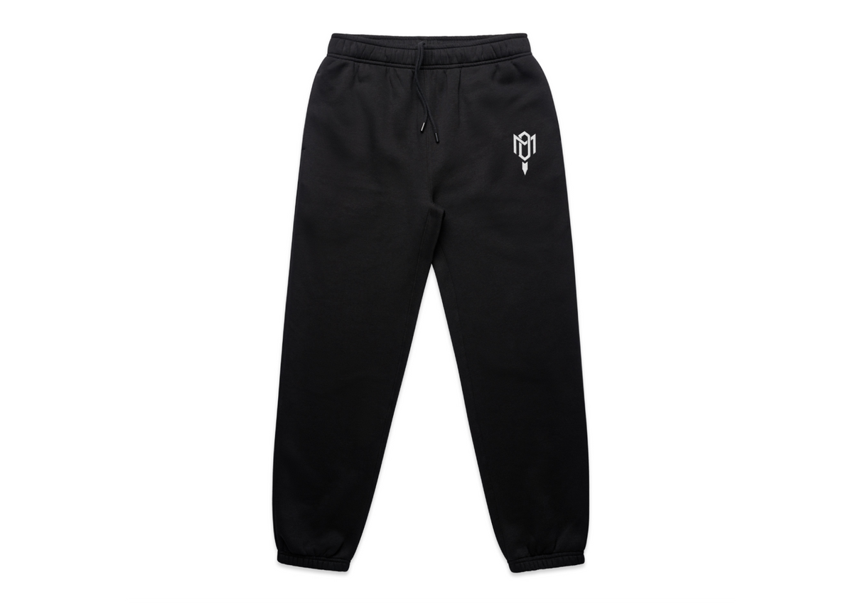 WOMEN'S DMROZE 2.0 HOODED TRACK SUITS black fleece track pants with drawstring waist and white logo