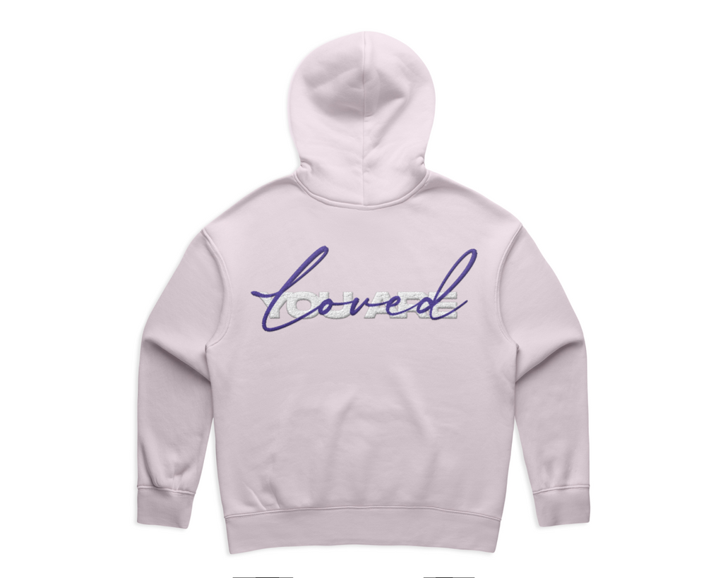 WOMEN'S DMROZE 2.0 HOODED TRACK SUITS pink fleece pullover hoodie with embroidered script logo