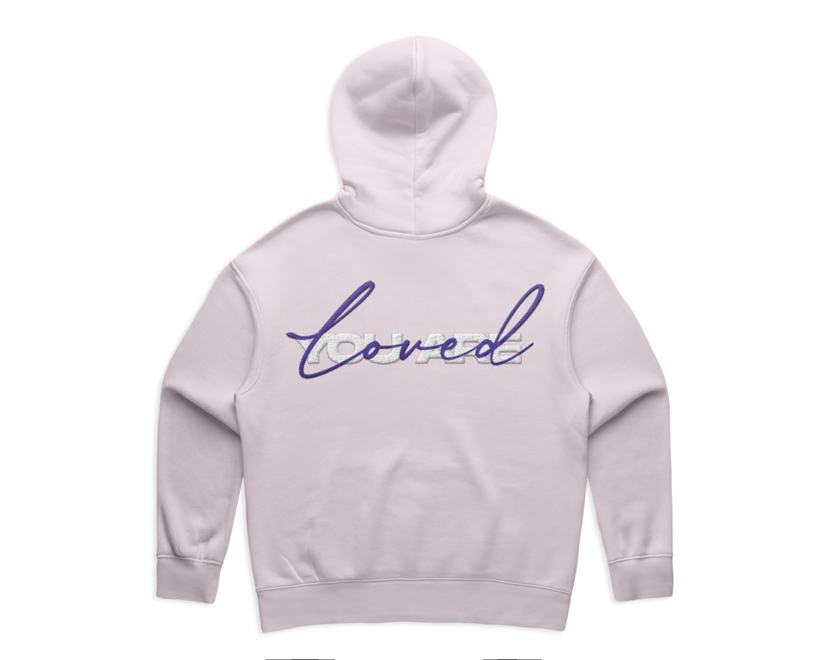 WOMEN'S DMROZE 2.0 HOODED TRACK SUITS pink fleece pullover hoodie with embroidered script logo