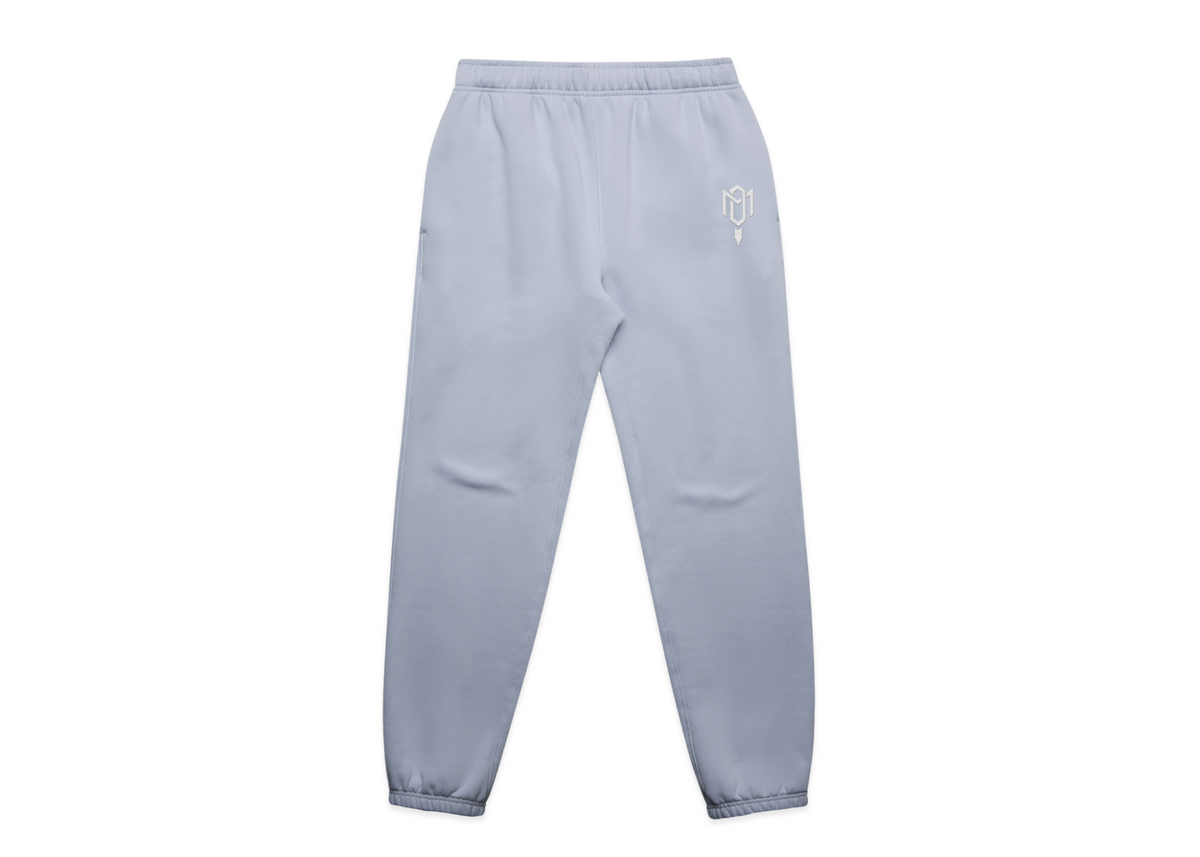 WOMEN'S DMROZE 2.0 HOODED TRACK SUITS light blue fleece track pants with elastic cuffs and embroidered logo